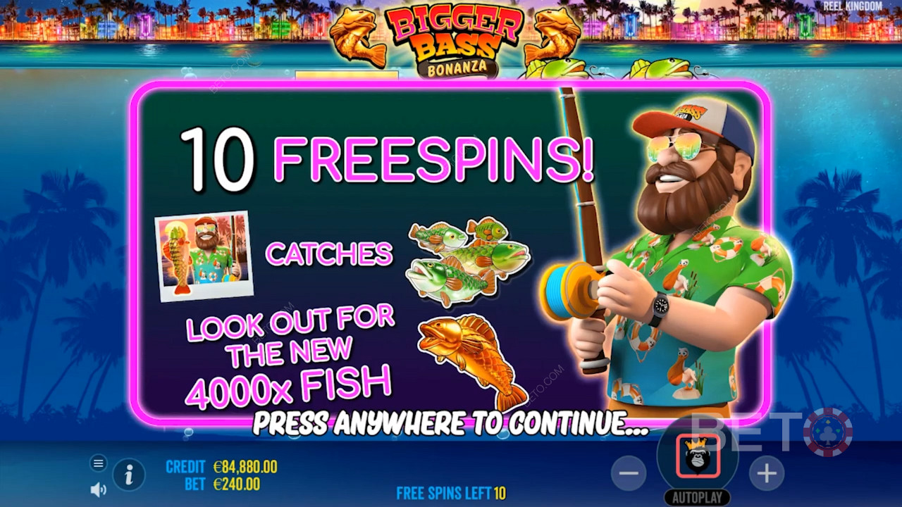 Score 10 Free Spins with Top Prize of 4,000x Your Wager