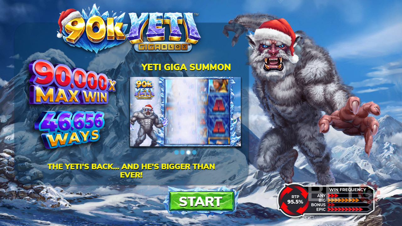 Score a Massive 90,000x Win in 90k Yeti Gigablox Pokie