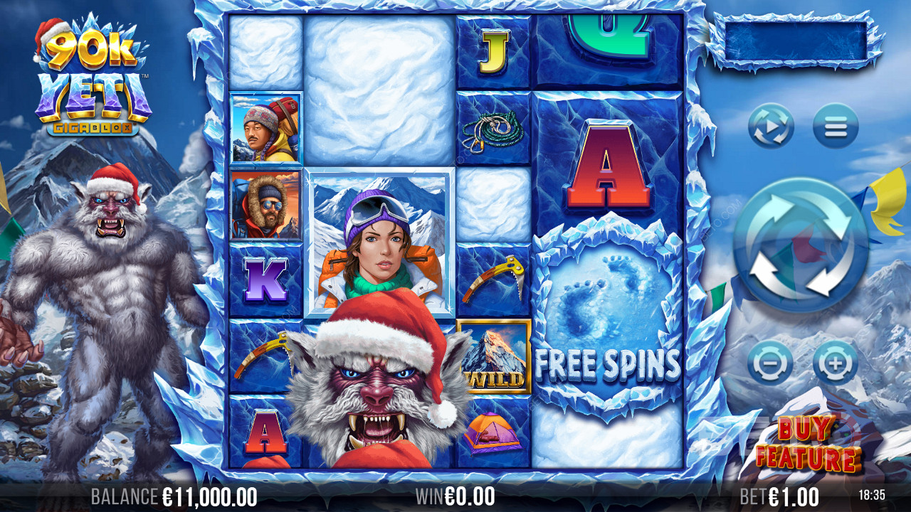 Score massive Gigablox symbols in 90k Yeti pokie and win big