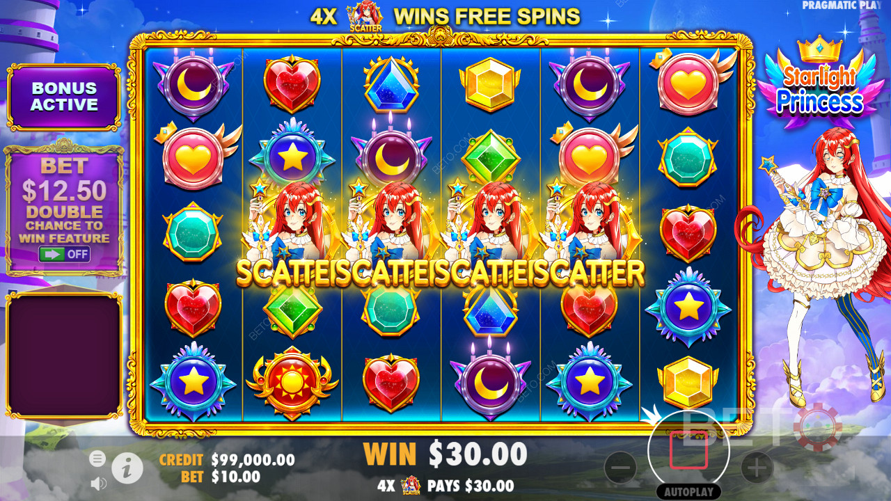 Score 4+ Scatters to unlock the Free Spins bonus round