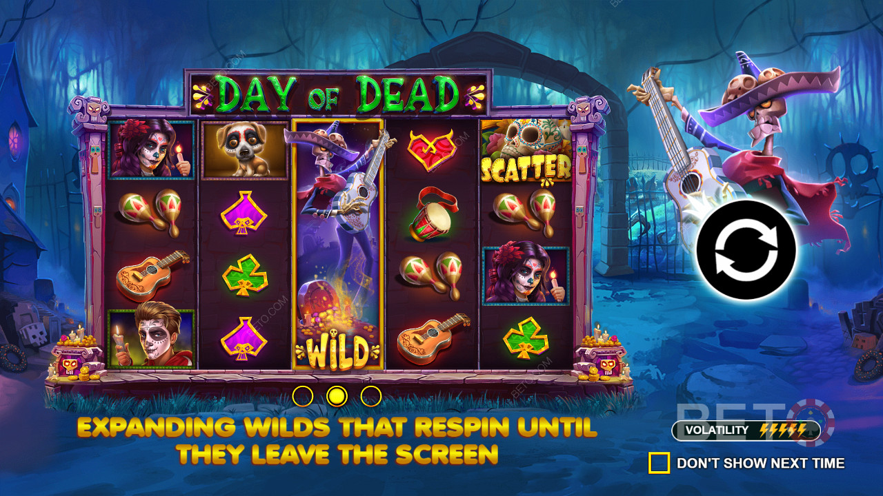 Enjoy Strolling Wilds in Day of Dead online pokie