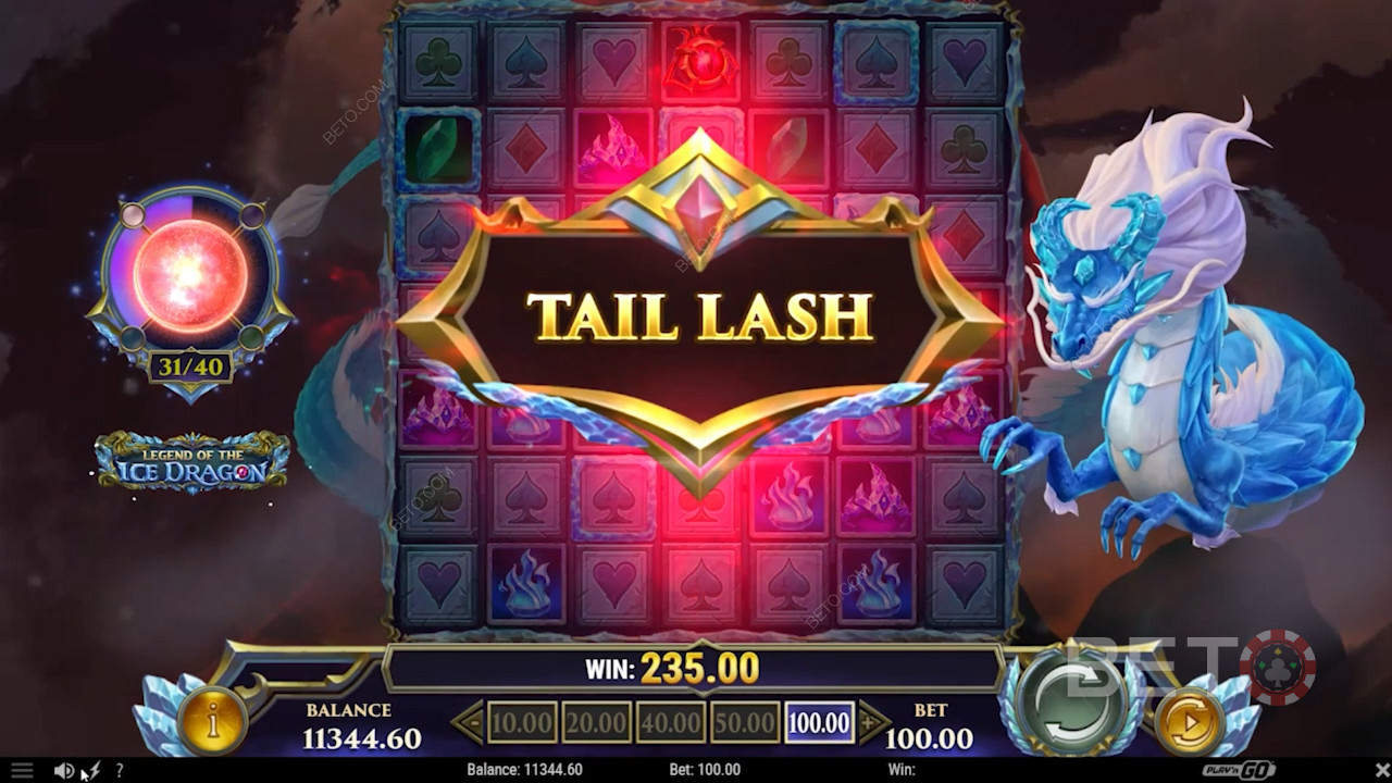 Fill the Ice Crystal Meter and trigger the Tail Whip feature