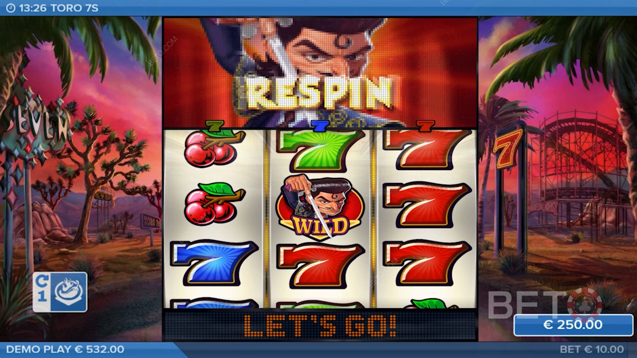 Snag the Matador Wild for Respins in Toro 7s pokie machine