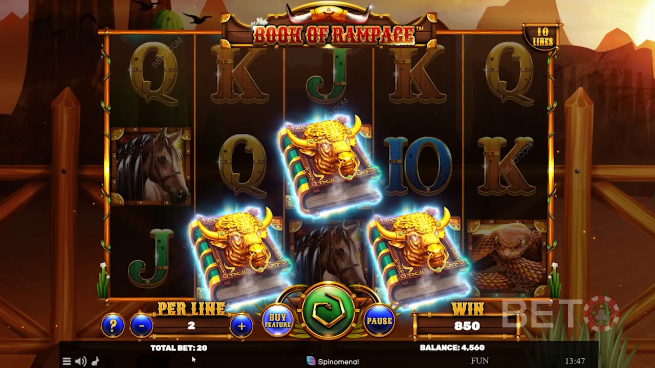 Special Book icons kick off the Free Spins feature