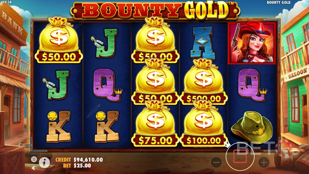 Treasure sacks on Bounty Gold