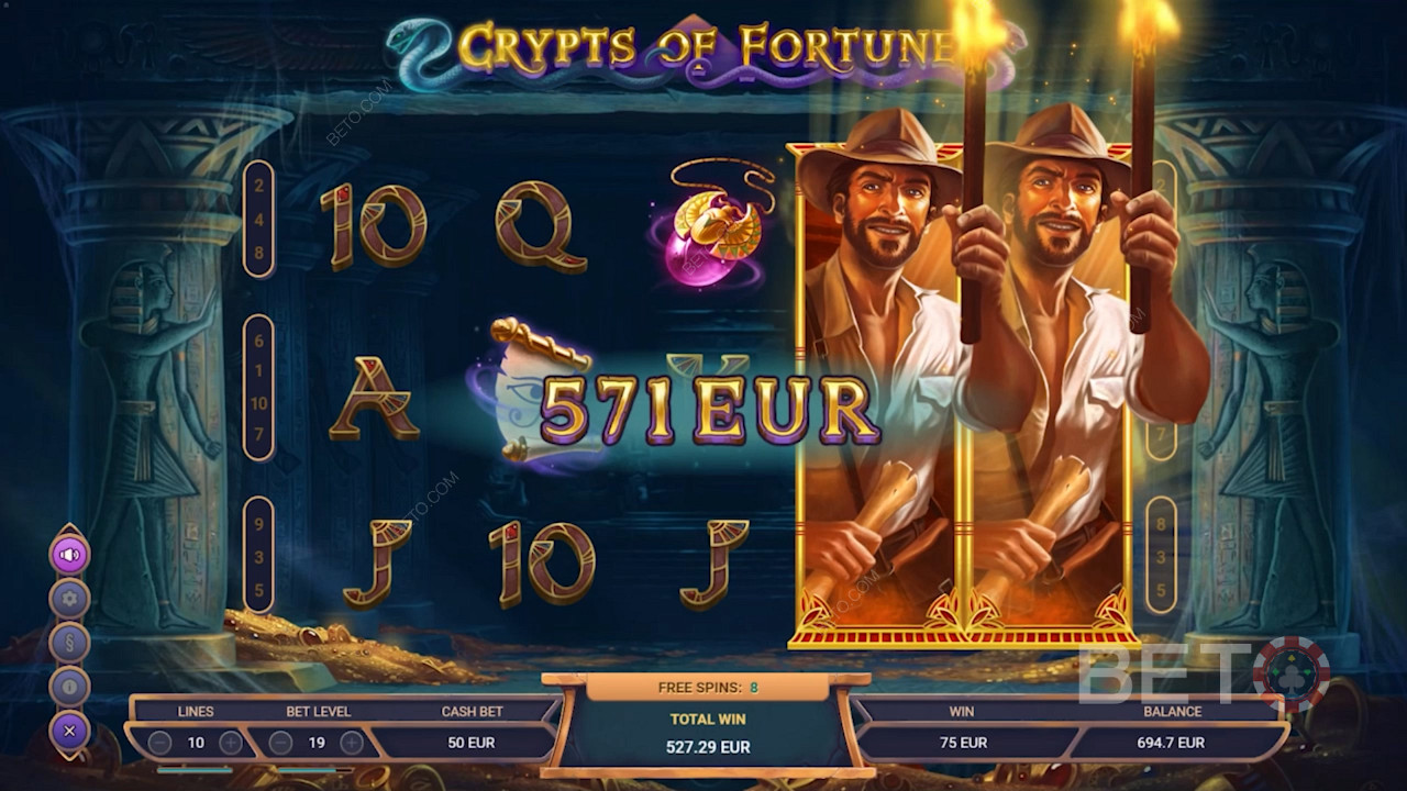 Expanding symbols boost Free Spins in Crypts of Fortune pokie