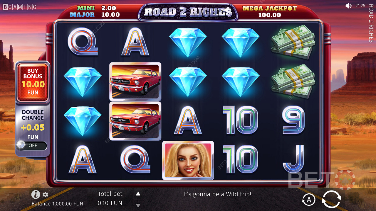 5x4 reel layout in Road 2 Riches