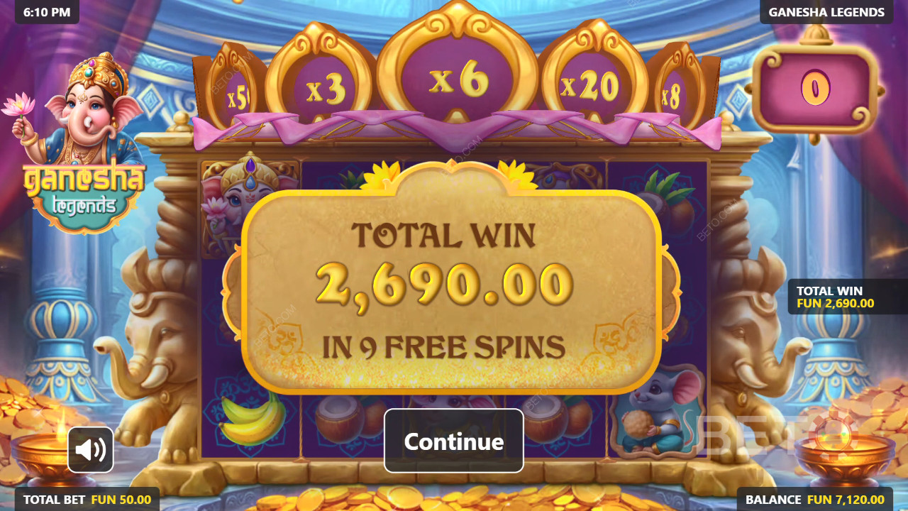 Score 5,000x Your Wager in the Ganesha Legends Pokie!