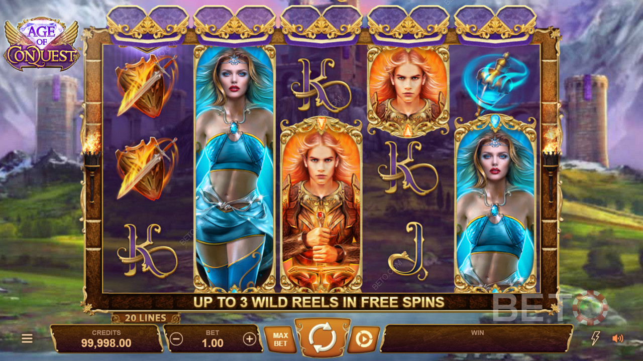 Snag symbols spanning full reels in Age of Conquest online pokie