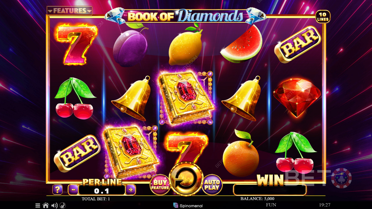 Stunning graphics on Book of Diamonds pokie game
