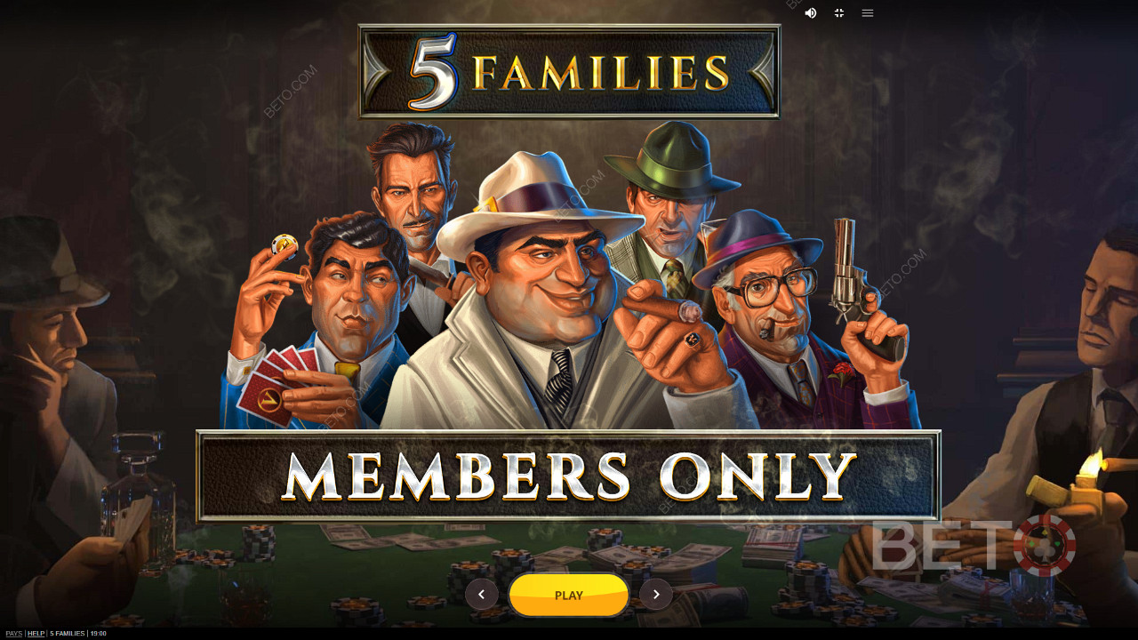 Gamble with mobsters in the 5 Families online pokie