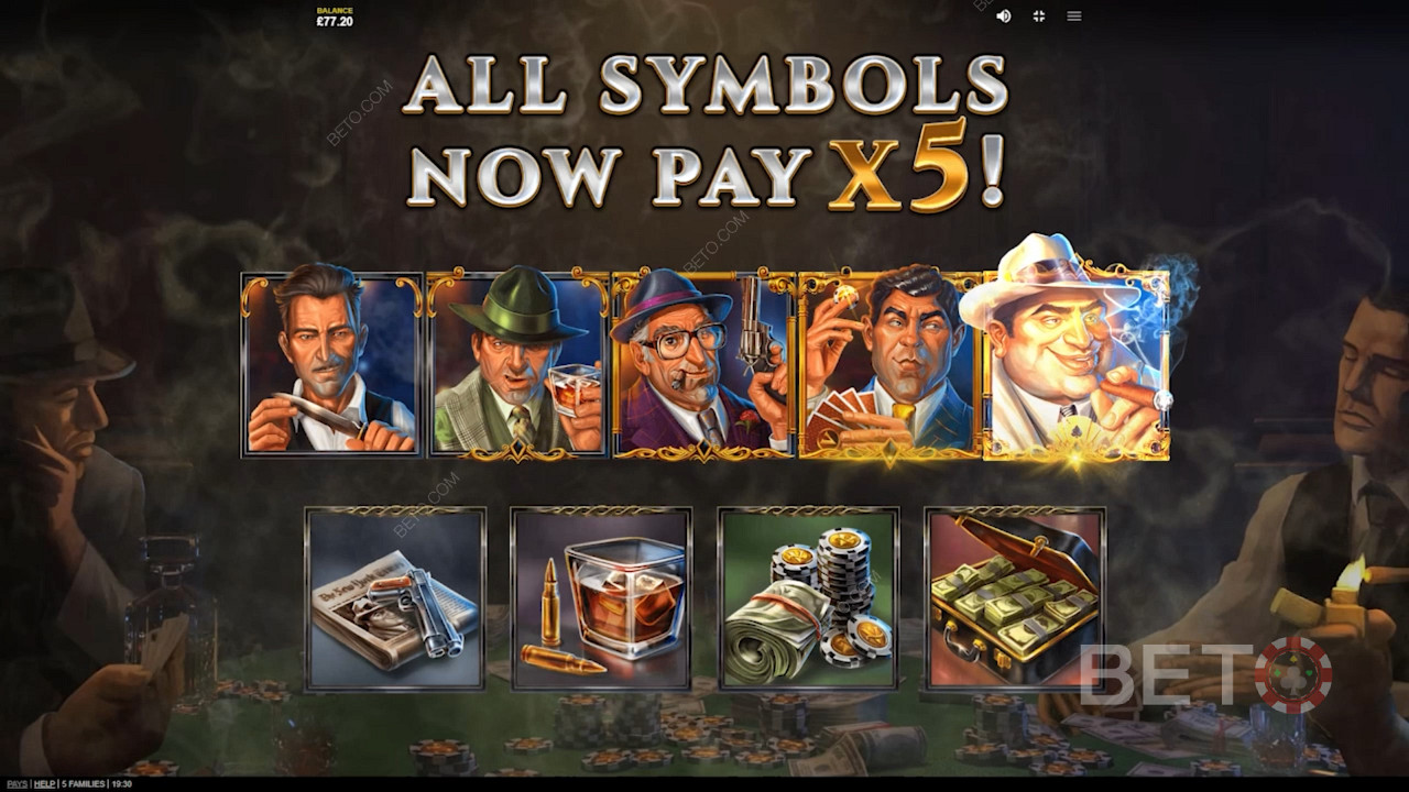 Symbols pay 5x in the Kiwi VIP Room