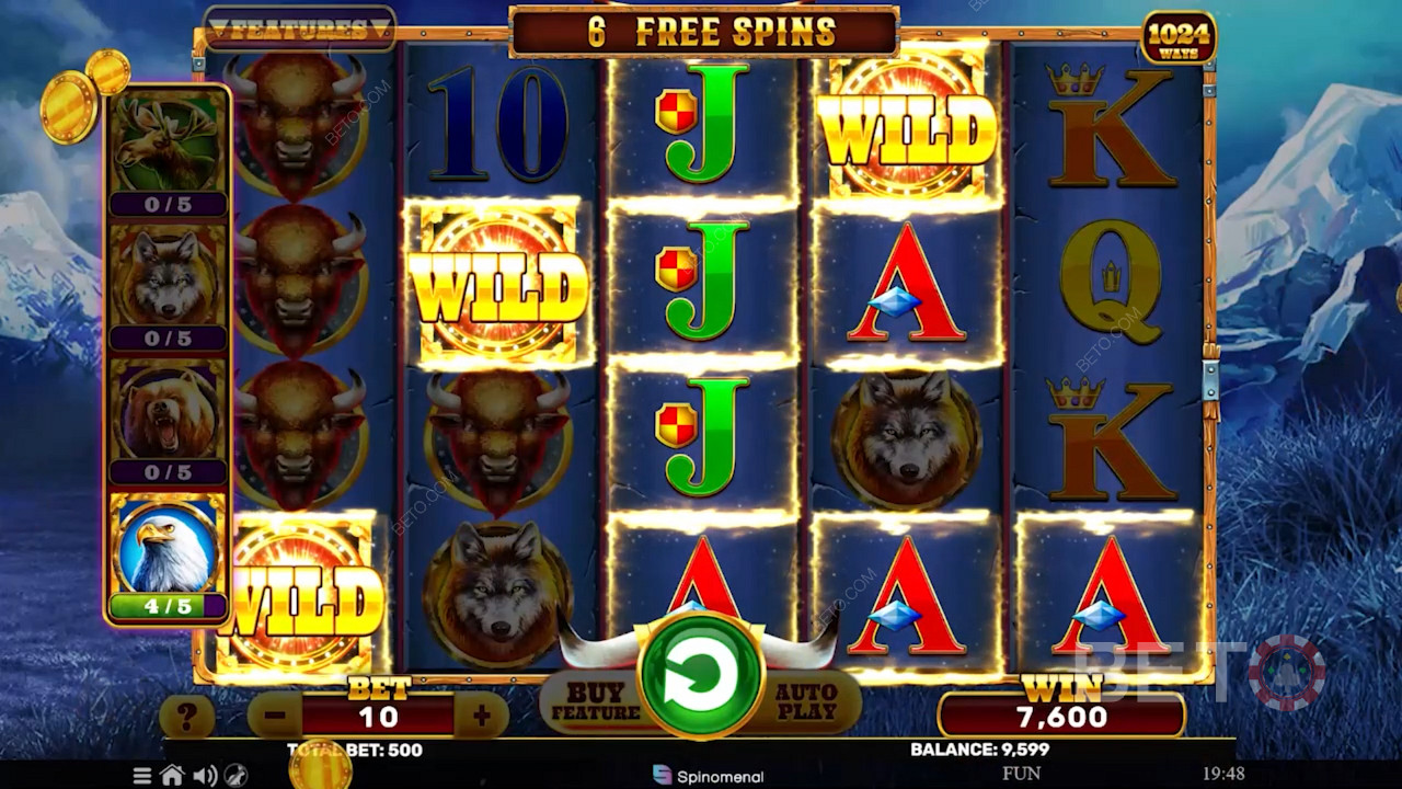 Score 3+ Scatter symbols to launch Free Spins or Bonus Game mode