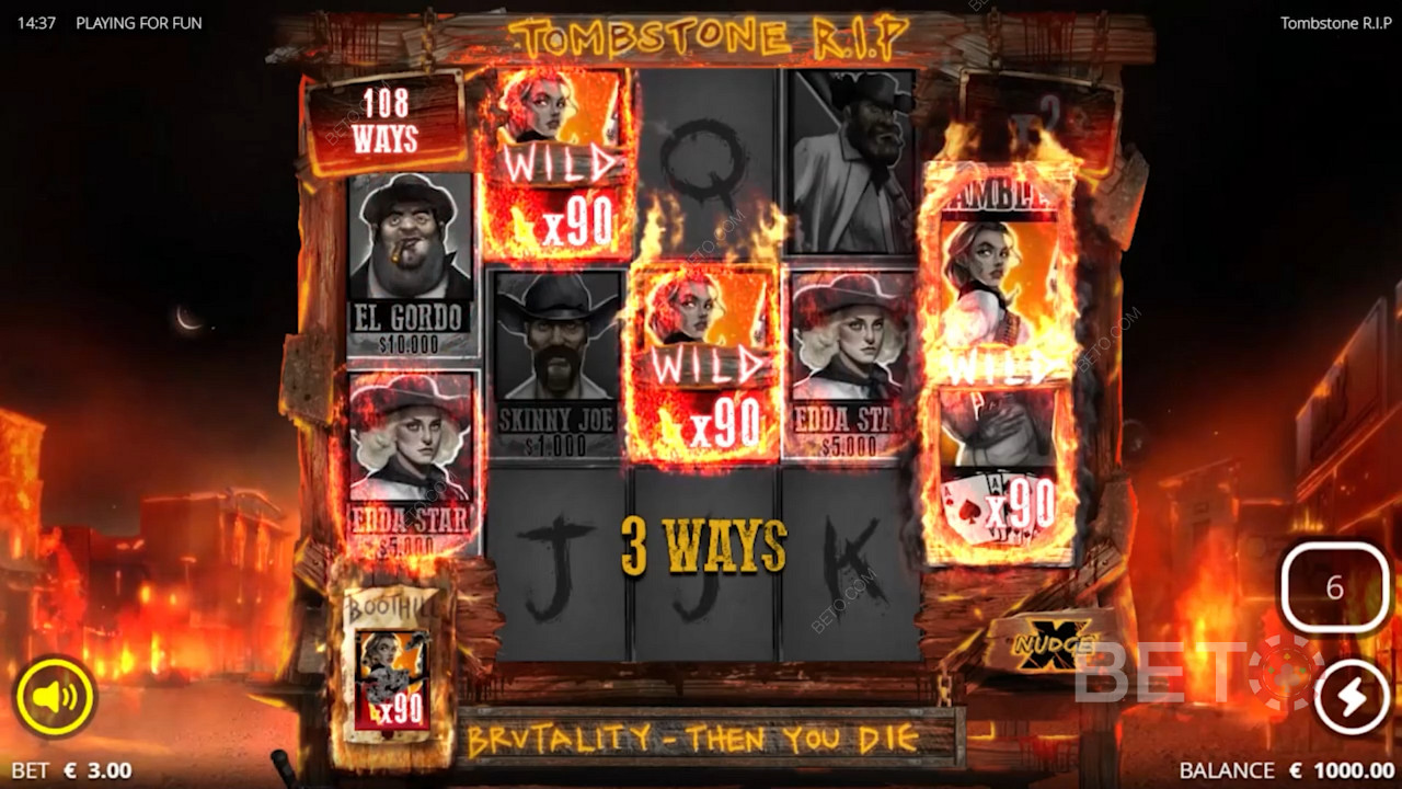 Score Free Spins with Multiplier Wild symbols in Tombstone RIP online pokie
