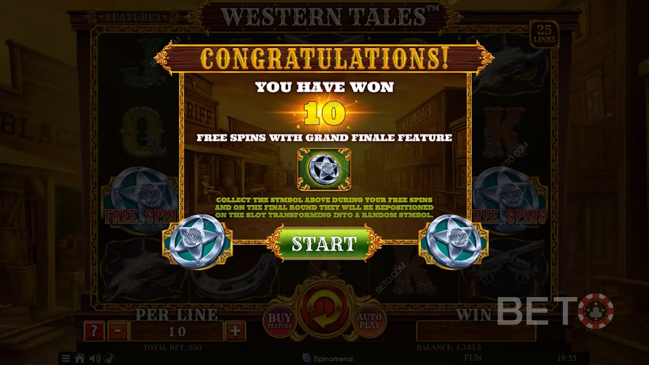 Score 3+ Scatter symbols for up to 20 Free Spins in the bonus round