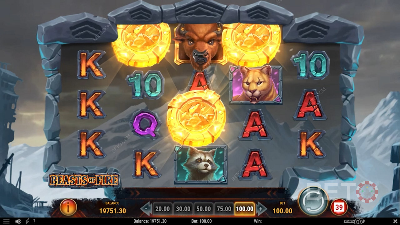 Unique reel setup in Beasts of Fire