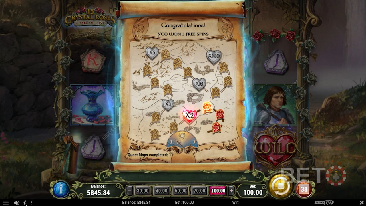 Boost Multiplier Wilds in Free Spins by advancing through the map