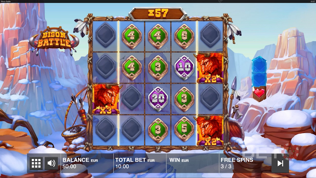 Embrace the mana of indigenous tribes in the Bison Battle pokie