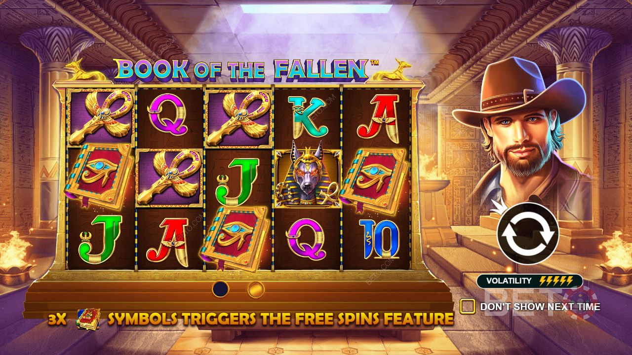 Explore Ancient Egypt with a legendary adventurer in the Book of Fallen pokie