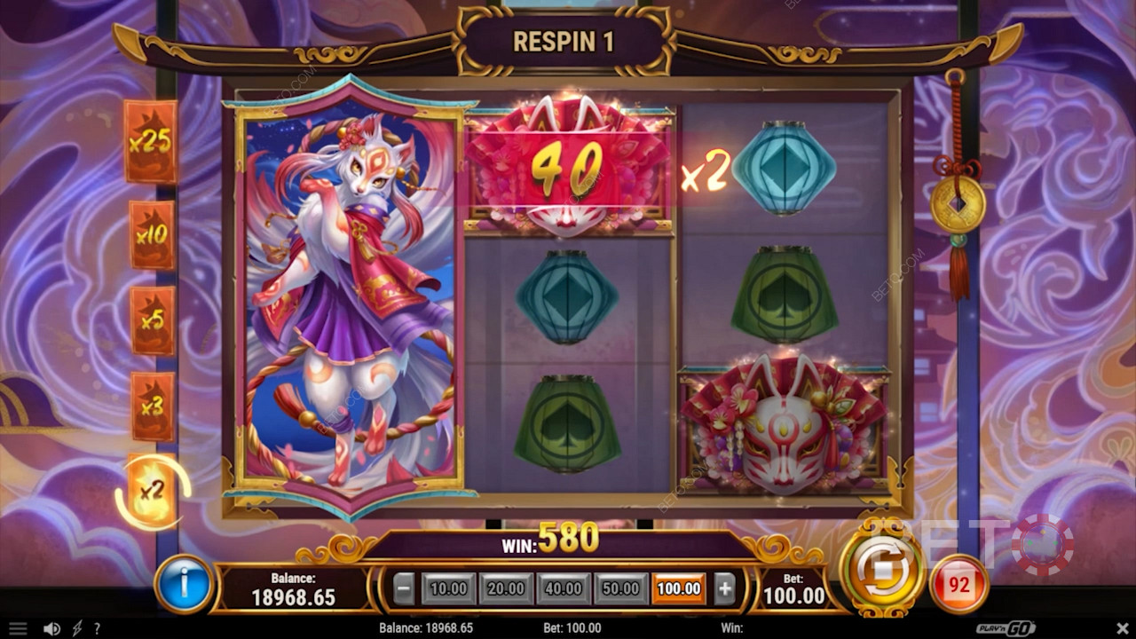 Savour Stacked Wilds with Multipliers up to 25x in the Tale of Kyubiko pokie