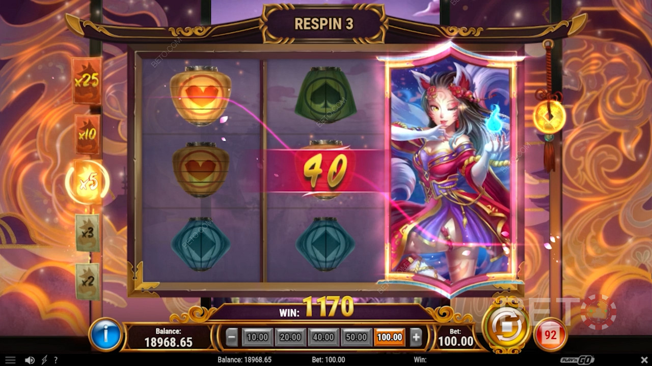 Spin for Respins in Tale of Kyubiko online pokie