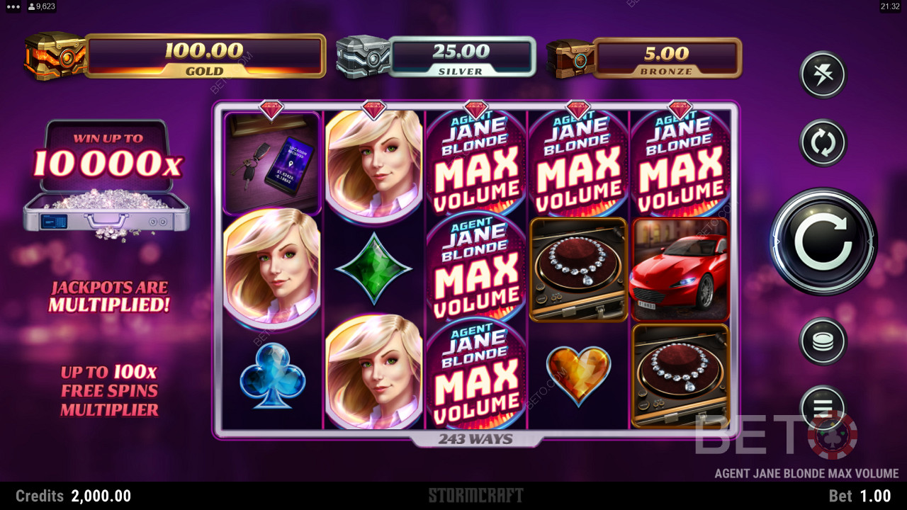 Spin for a shot at winning payouts up to 10,000x your stake