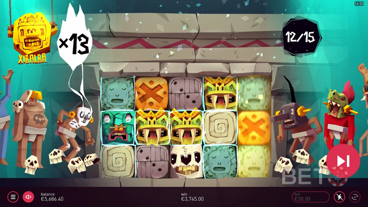Score big wins in the Free Spins on the Xibalba pokie from Peter Sons