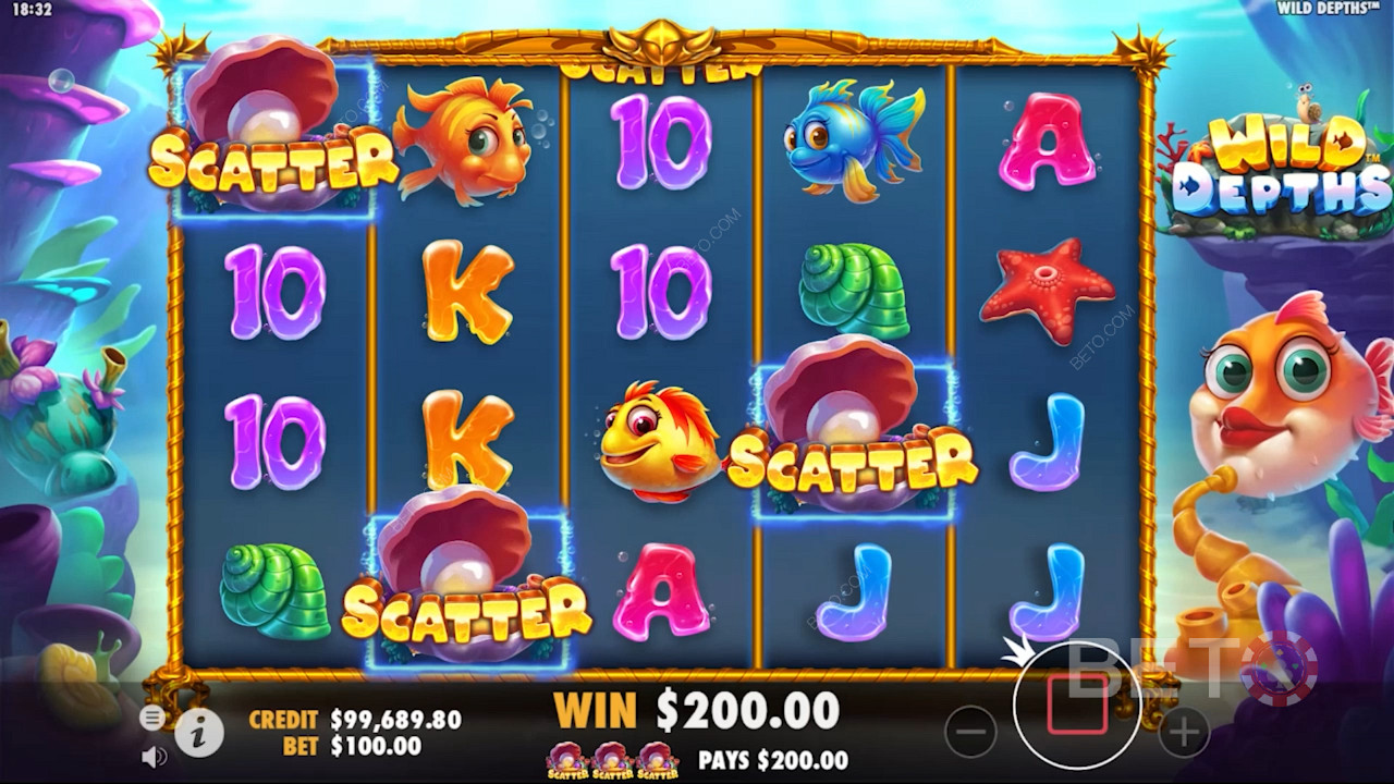 Unlocking the Free Spins feature in Wild Depths