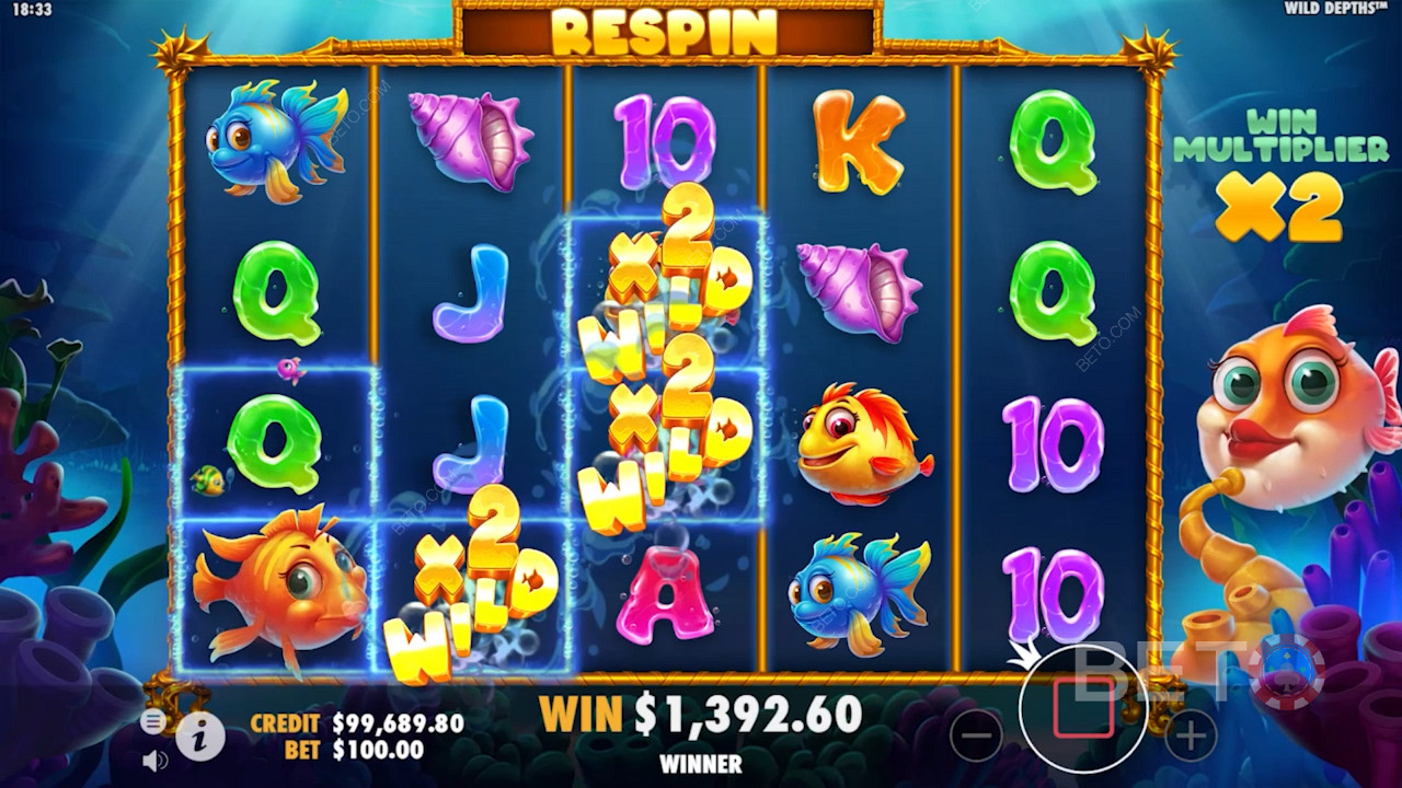 Scoring Wilds in Wild Depths online pokie