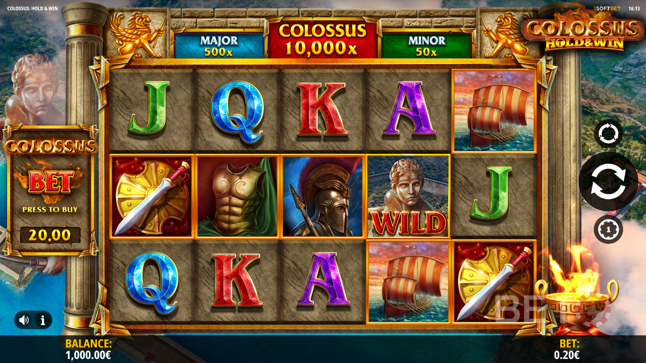 Aim for Mega Wins up to 10,000x your wager in Colossus: Hold and Win pokie