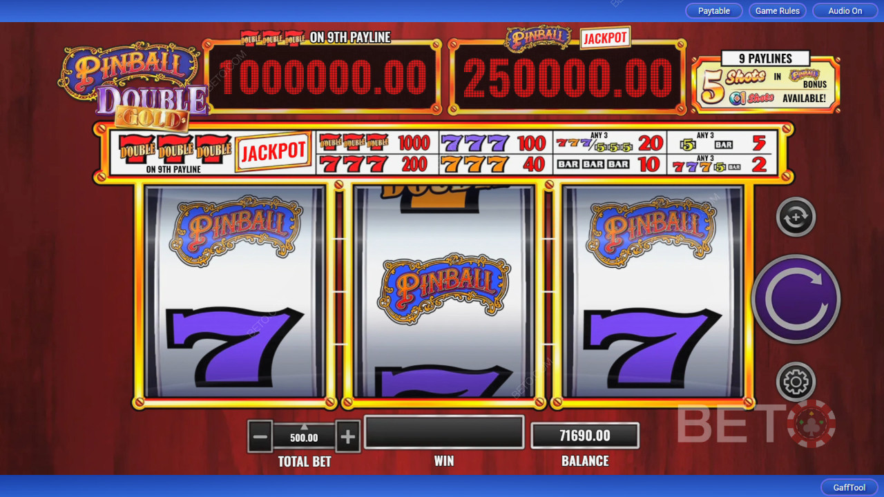 Pinball Double Gold Review on BETO Pokie