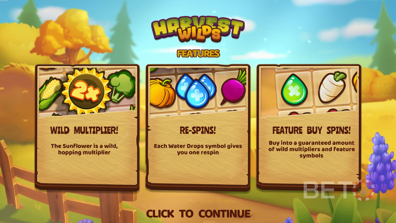 Reap Wild Multipliers, Respins, and Bonus Buy in Harvest Wilds pokie