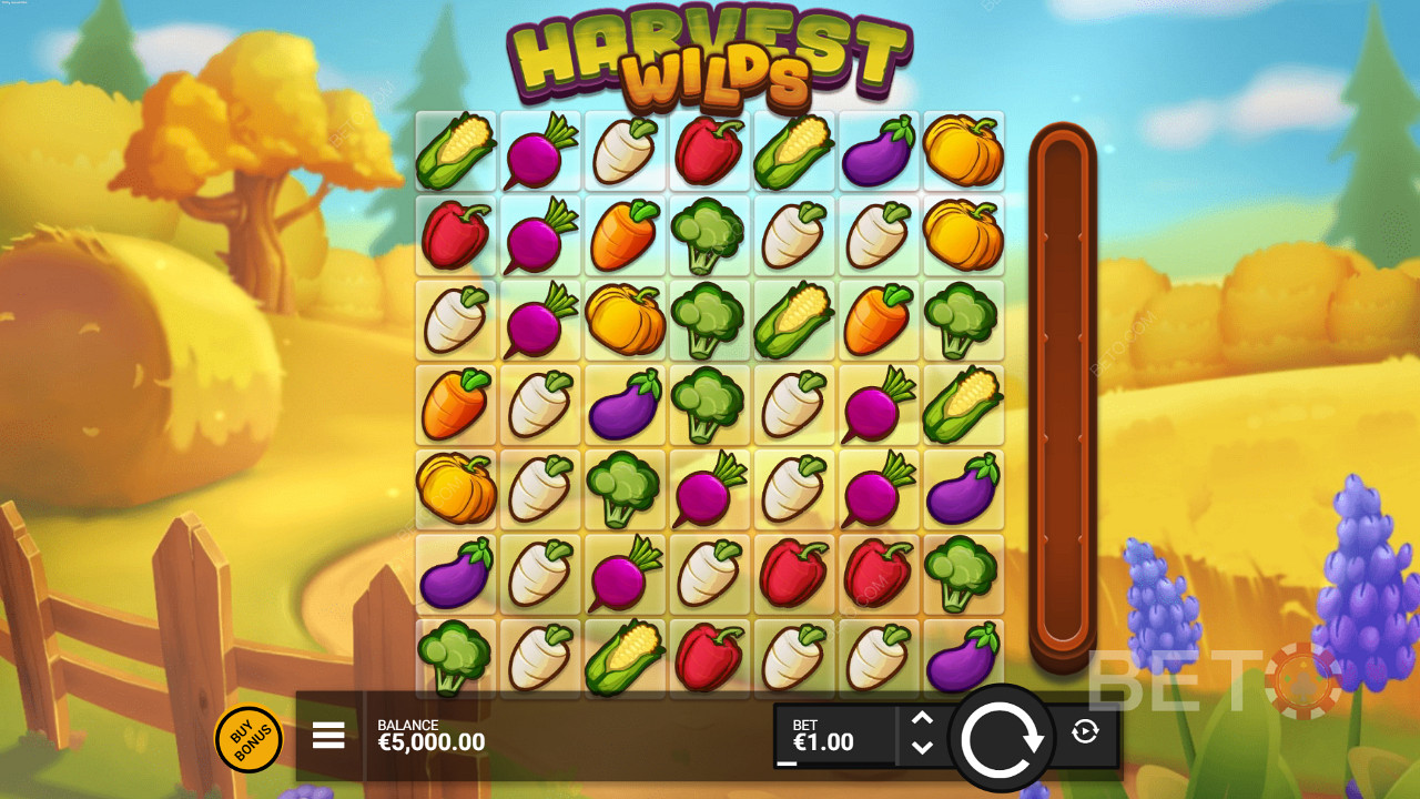 Savour the farm theme in the Harvest Wilds online pokie
