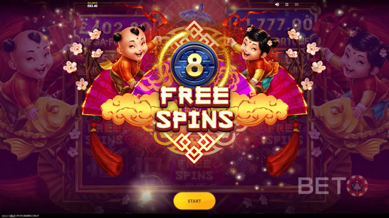 Score 8 Free Spins with 3 bonus symbols on reels 1, 3, and 5