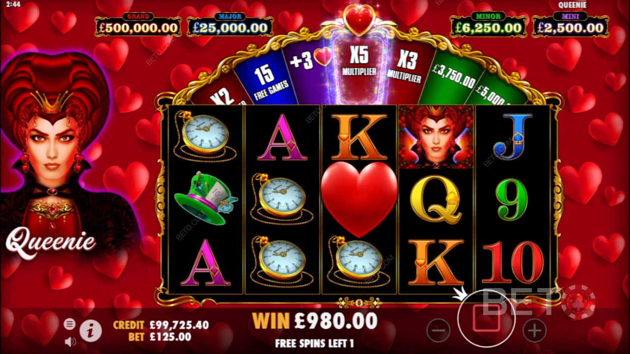 Discover a fantastical realm of dreams and riches in the Queenie pokie