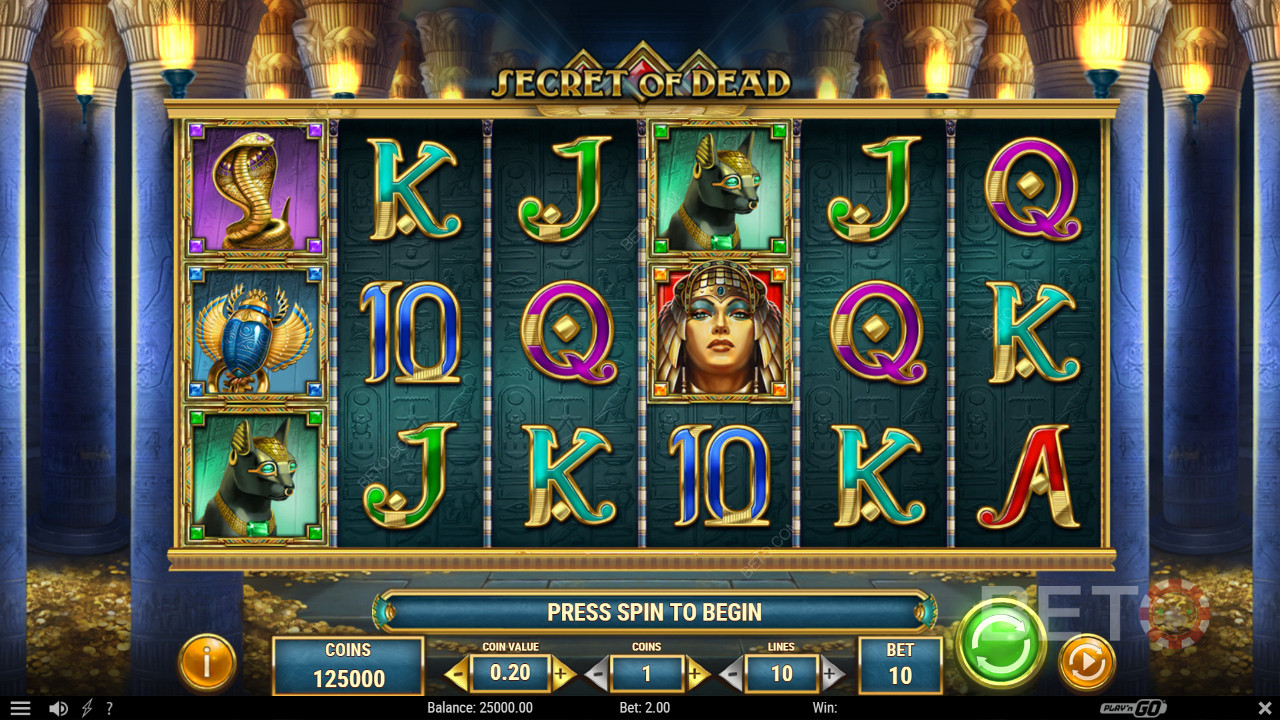 Experience top-notch graphics and choice features in Secret of Dead online pokie
