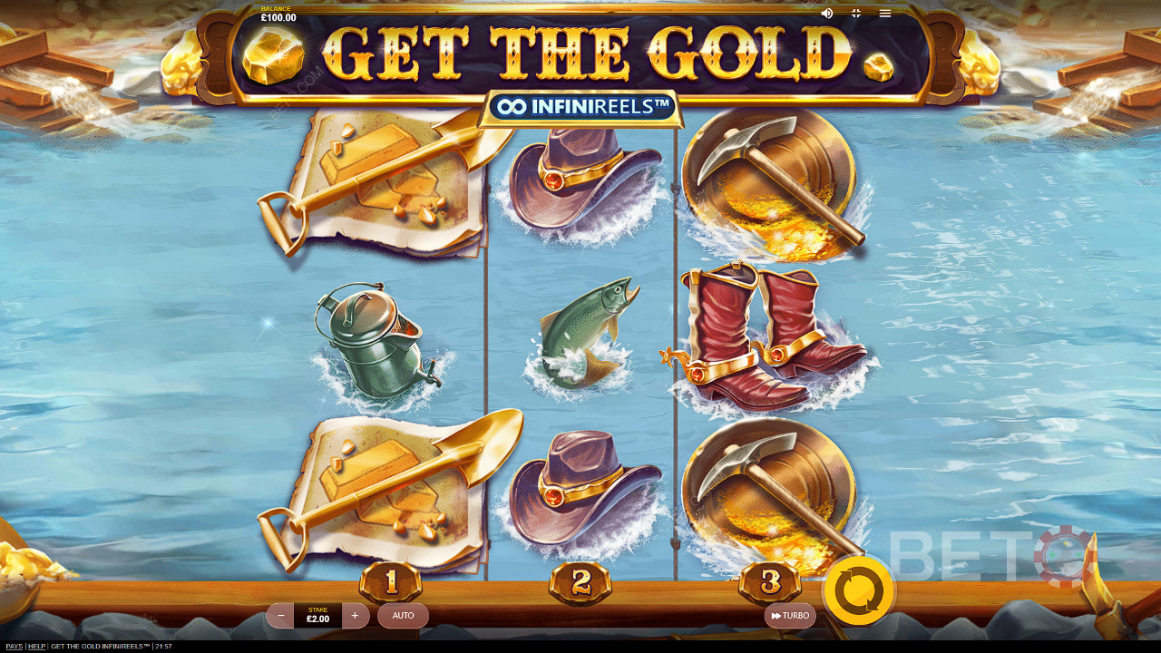 Uncover heaps of golden fortunes lost in the rivers of infinity reels
