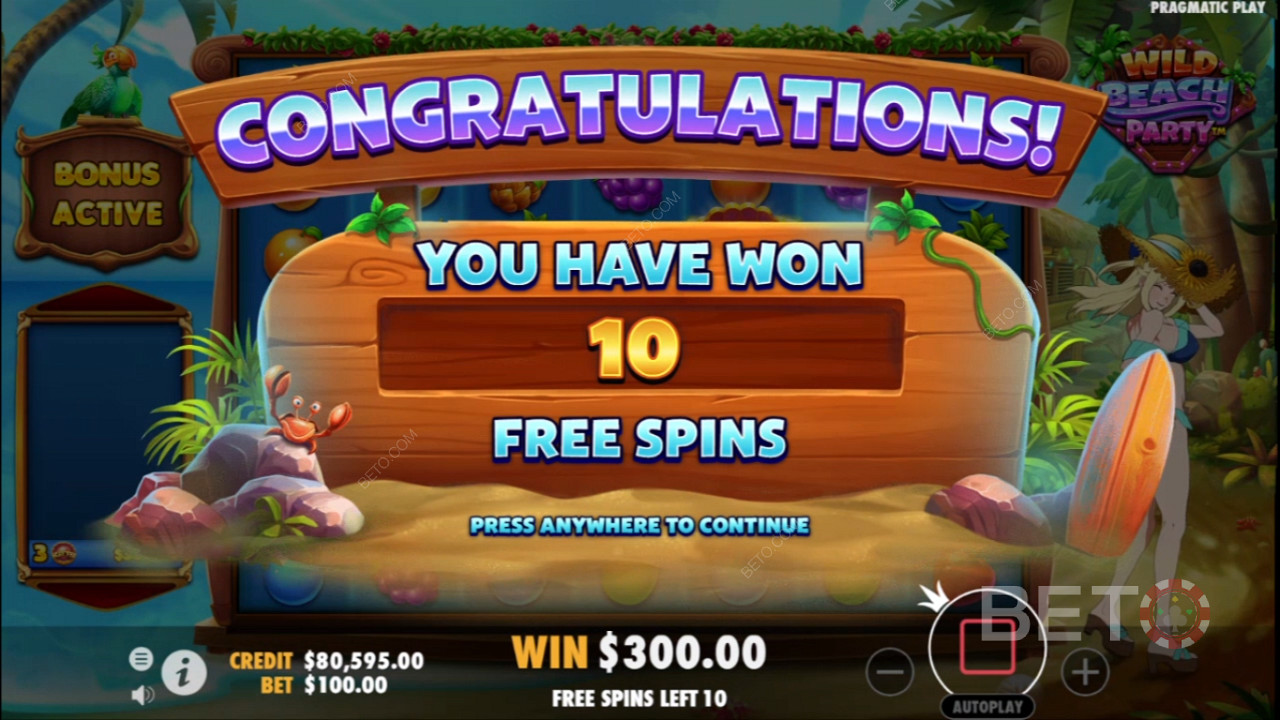Score endless free spins by landing 3 more Scatters in the Bonus Round