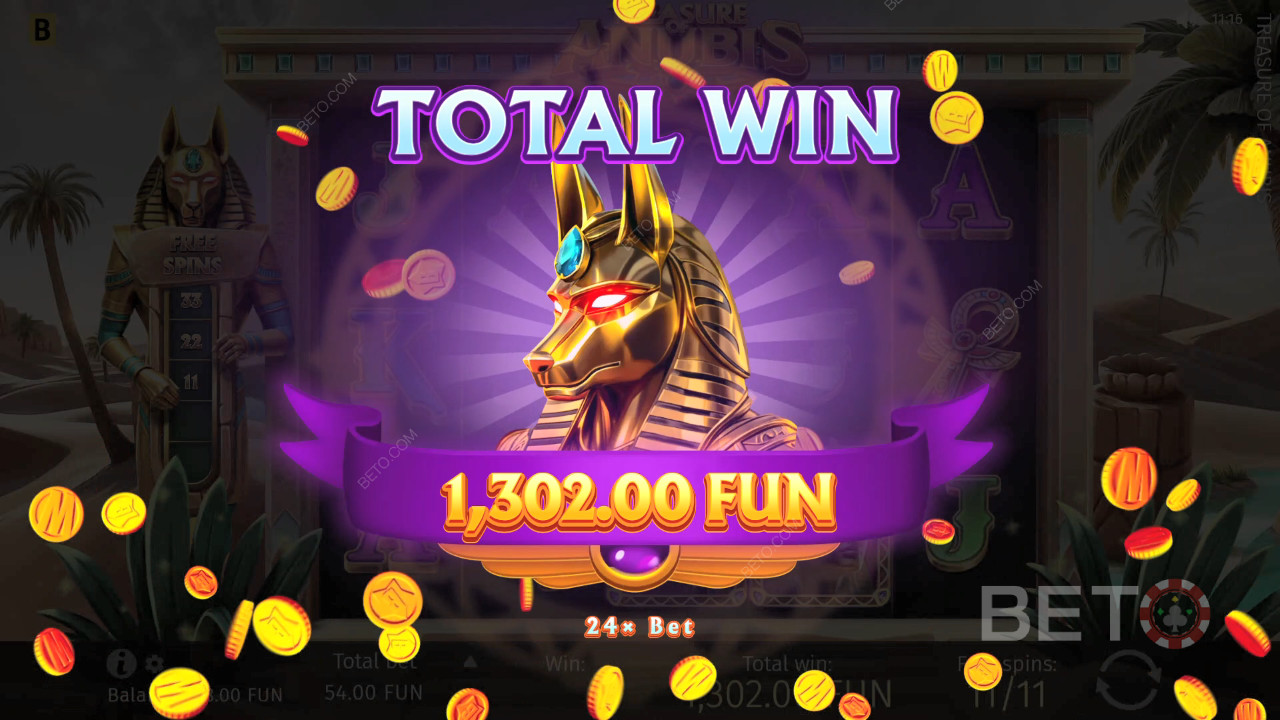 Bag 1,939x Your Wager in the Treasure of Anubis Online Pokie!