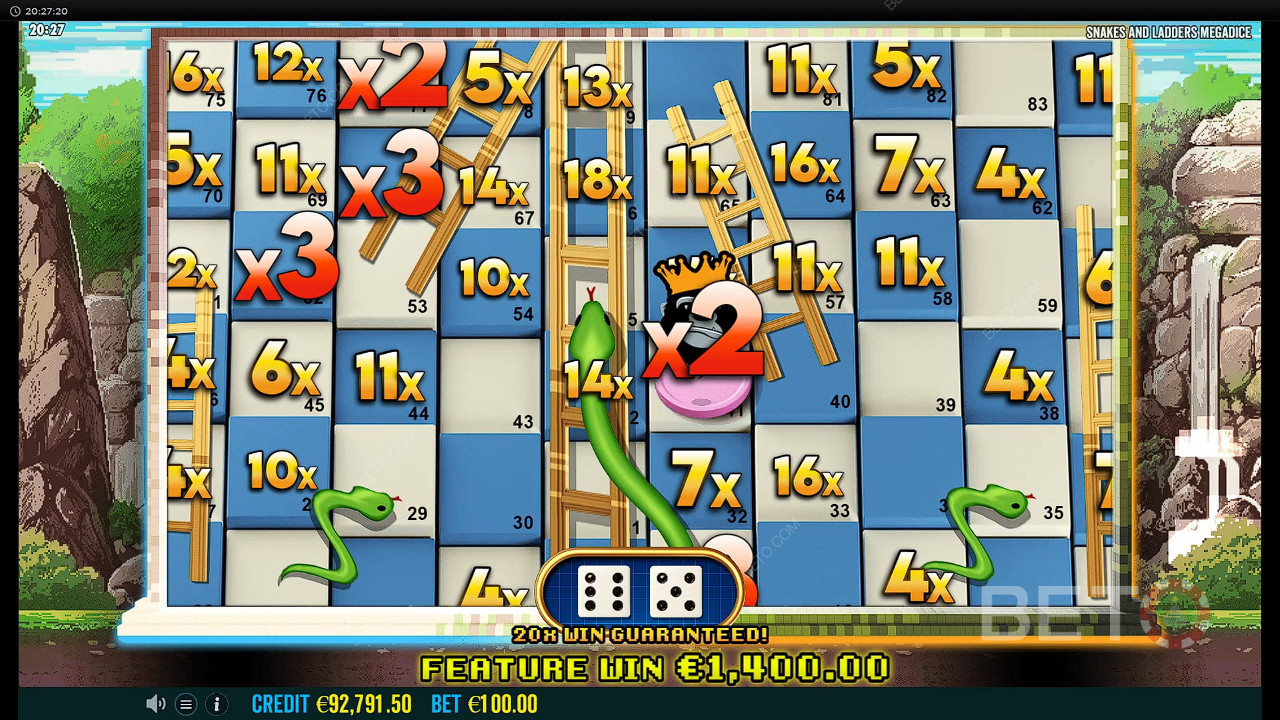 Score big in Snakes and Ladders Megadice Free Spins