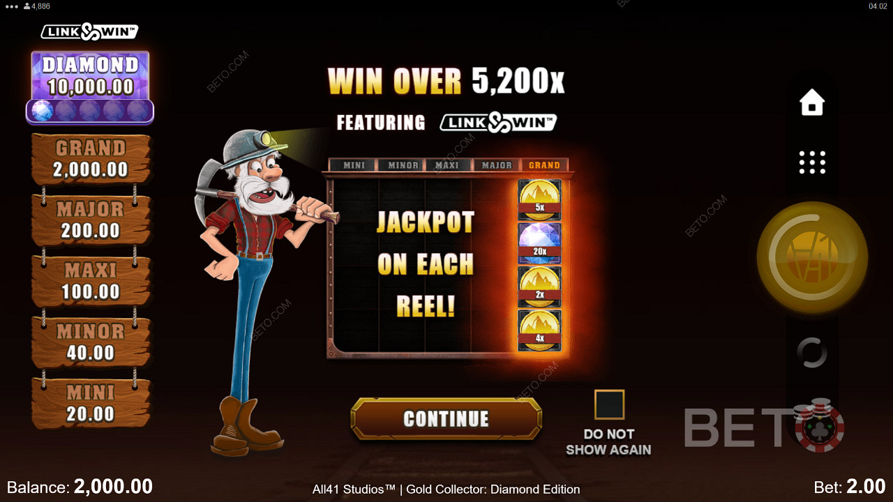 Spin for free and strike it lucky, with sweet Jackpot Prizes on every reel