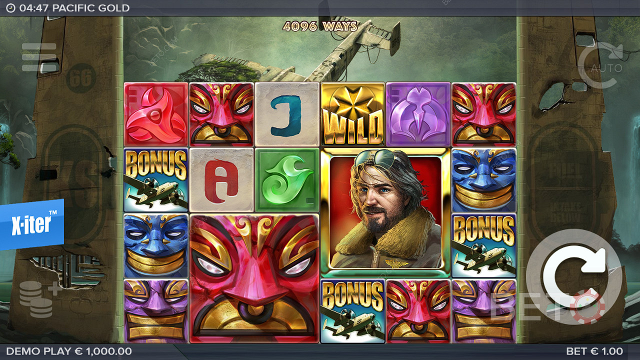 Crack into big symbols in Pacific Gold pokie