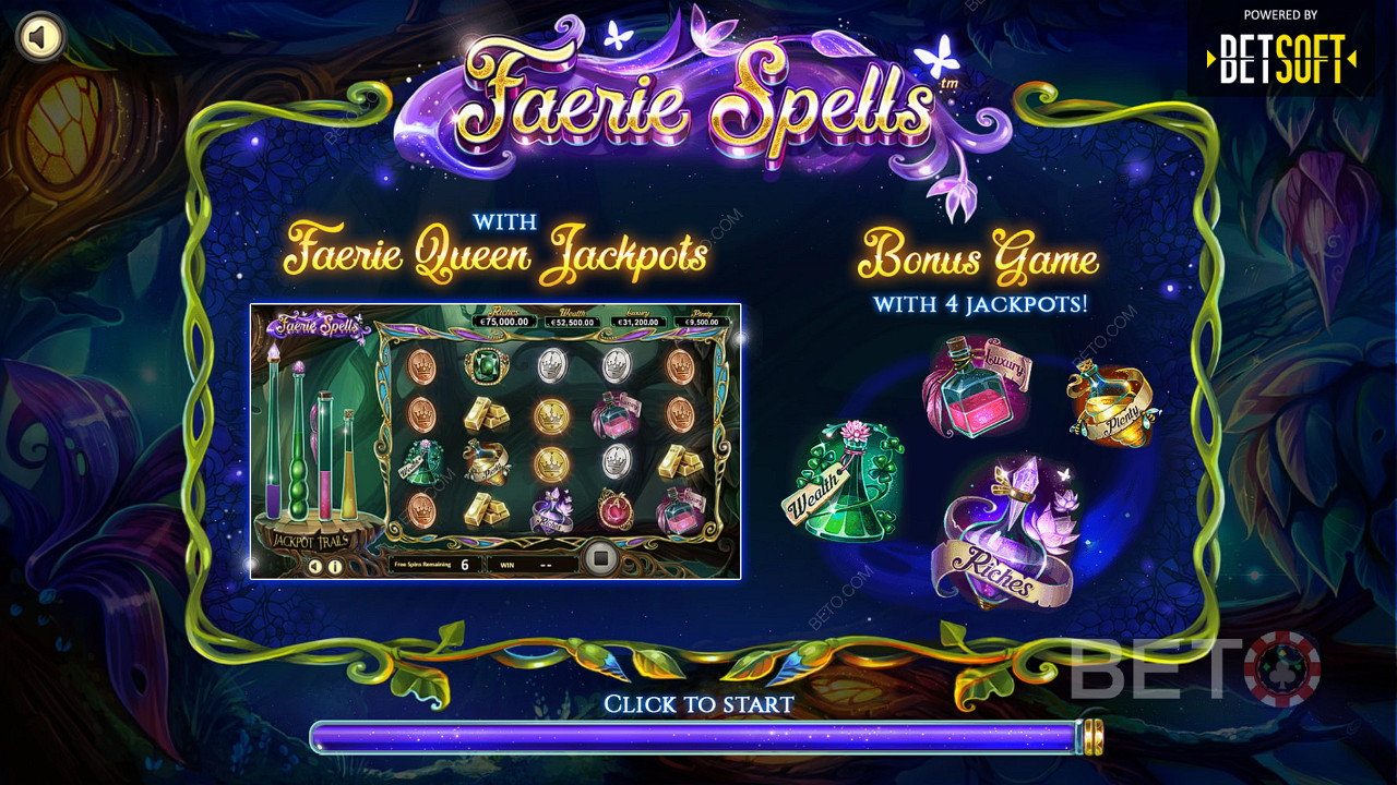Chance to win 4 epic Jackpots in the Faerie Spells pokie