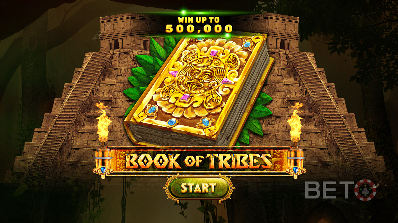 Score up to 5,000x your wager in the Book of Tribes online pokie