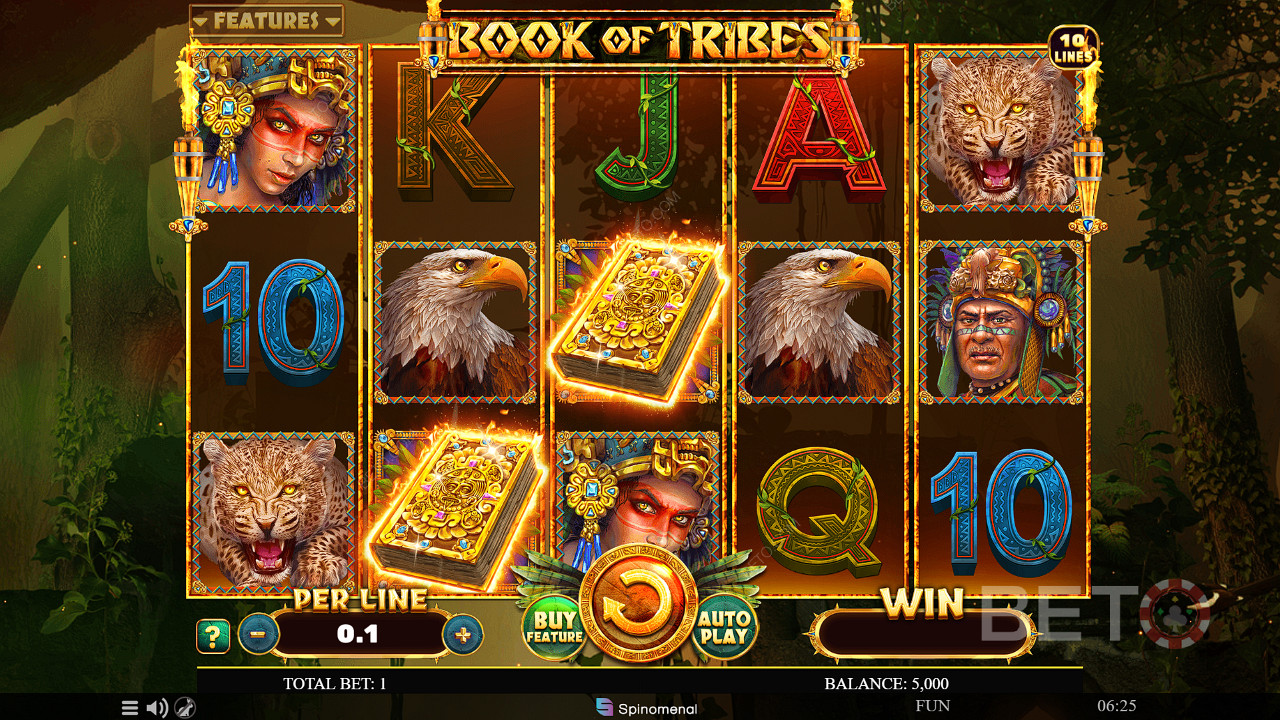 3 Scatter Wilds grant Free Spins in the Book of Tribes pokie