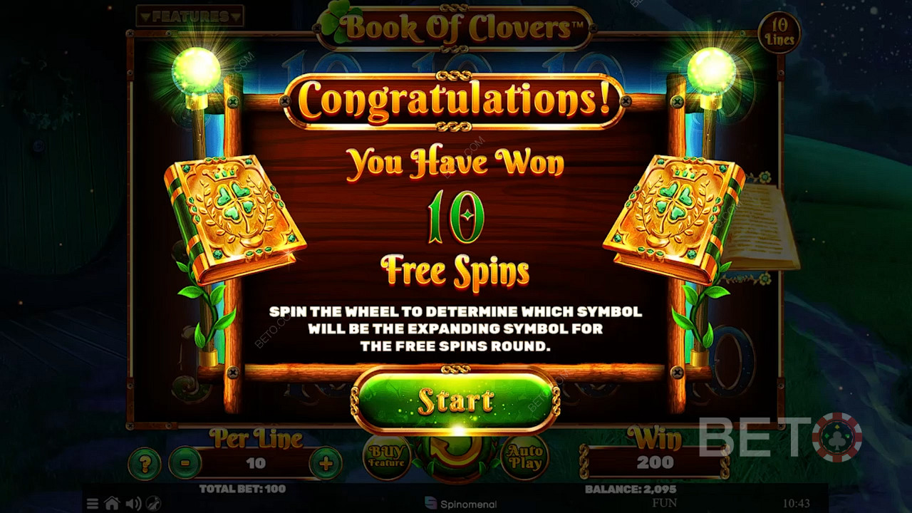 Crack open the Free Spins mode for ten Free Spins and extra goodies