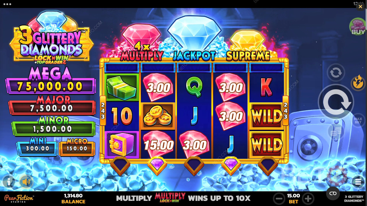 3 Sparkling Diamonds Review by BETO Pokies