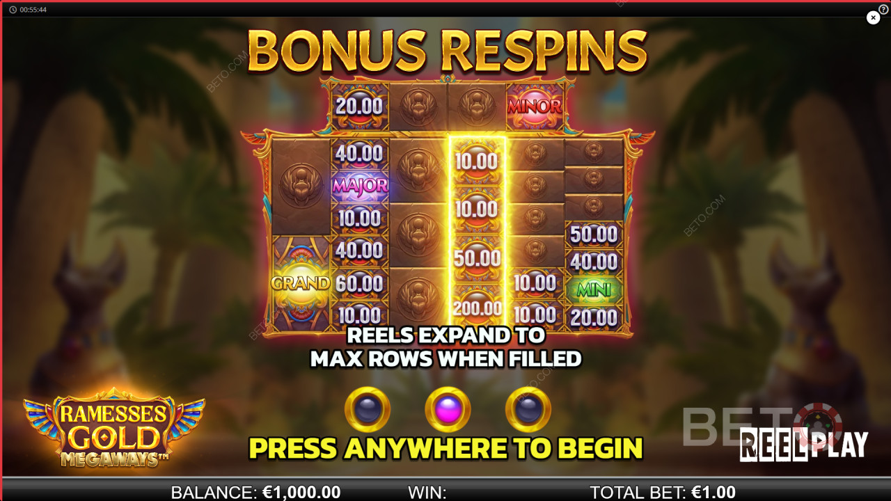 Bonus Features Explained in Ramesses Gold Megaways by Reel Play