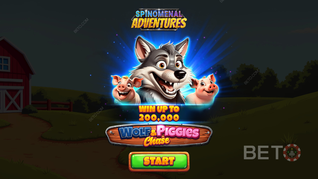 Win 2,000x Your bet in the Wolf & Piggies Chase Video Pokie!