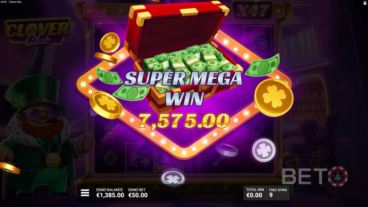 Win 12,000x Your bet in the Clover Club Pokie!
